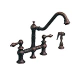 Whitehaus WHKBTLV3-9201-ORB Vintage Iii 9-Inch Bridge Faucet with Long Traditional Swivel Spout, Lev