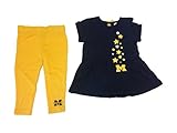 Michigan Wolverines Infant Girls NavyイエローSSドレスとレギンスセット( 6 – 12 M )