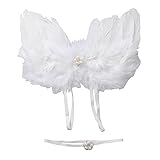 Junda ベビー キッズ ヘアバンド レース プレゼント 天使の翼 フェザー 記念撮影