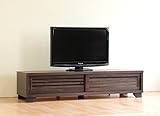 日本製 和風モダン 幅150cm ロータイプテレビボード 完成品(ブラウン)