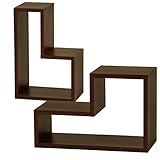 白井産業【SHIRAI】CD L字 ミニ ラック パズル2個セット  コビナス ダークブラウン 幅54cm 高さ36cm