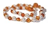 The Art of Cure Baltic Amber Teething Necklace for Baby (Lemon & Mother of Pearl) - Anti-inflammator