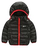 (トヨベイ)Toyobuy ベビー 子供 中綿 コート アウター キッズ ブルゾン 女の子 ジャケット フード付き 男の子 黒 90