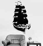Largeビニール壁デカールPirate Ship Marine子供部屋キッズアートステッカー( ig3419 ) XL 42 in X 70 in