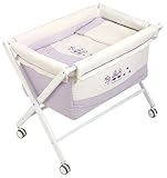 Naf Naf Mini-Cot with Crib-style Stand and Textiles (Quack, Lilac) by naf naf