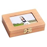 乳歯ケース 乳歯入れ 赤ちゃん用 乳歯ボックス 記念 トゥースボックス 木製 写真入れ可能 名前と抜けた日シール付き（日本語表記） 乾燥用綿付き うぶ毛を入れるミニボトル付き 男の子 女の子 (木製)