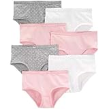 [カーターズ] 女の子用ベビーピンクxグレーxホワイトシンプルでオシャレな単色水玉模様ショーツパンツ7枚セット 子供用下着・肌着 トイトレ トイレトレーニング [並行輸入品]