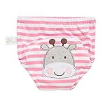 ピンクカウ柄と通気性のベビー研究パンツおむつの2つの小品