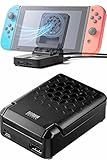 サンワダイレクト Switch用 冷却ファン 充電可能 HDMI出力 USB×2ポート 有機ELモデル対応 コンパクト 400-NSW011BK