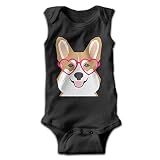fillmore-m新生児Babys Boy 's & Girl 's Welsh Corgiノースリーブボディスーツ服装0 – 24ヶ月のブラック カラー: ブラック