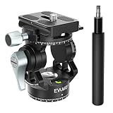 EVUMO H3R ミニビデオ雲台 三脚一脚 小型 雲台、360°回転可能、デュアルパノラマミニ自由雲台 軽量 アルミニウム合金 微動雲台、取り外し可能なハンドル付き、耐荷重4kg