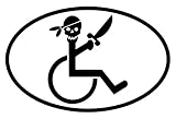 【全16色】車椅子マーク/車イス　サイン/カー ステッカー/Car/スカル/ドクロ/車用/シール/ Vinyl/Decal /バイナル/デカール/-3B (黒) [並行輸入品]