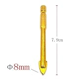 1ピースメタルドリル穴径8ミリメートルタイルドリル用ガラスセラミックタイルhss titanium 1/4 "六角シャンクドリルビット木材大工ツール-8mm