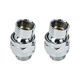 Faotup 2個 シルバー 1.33インチ シャワーヘッド 回転ボール ジョイントアダプター シャワーヘッドスイベルアダプター 2個 1.33×1.33×1.96インチ