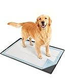 Pawtasy 大型犬 トイレトレー シリコン 犬 トイレ ワイド 幾何学模様 ペットトイレ 滑り止め 防水 特大 トイレトレー ワイド （濃い灰色，86x56cm）