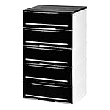 日本製 収納チェスト 引き出し インテリアチェストクラシック (52cm幅 5段, ブラック)
