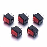 Atoplee 5pcs kcd1 – 101 6 A 250 V 2足2ピンレッドロッカースイッチ