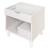 ドレッサー ミニコスメテーブル メイクボックス マガジンラック アクセサリー収納 サイドテーブル ガラステーブル チェスト ホワイト 白 かわいい 一人暮らし 1人暮らし コンパクト