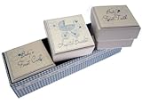 ホワイトコットンカード赤ちゃん最初歯/カール/病院ブレスレットボックス(ブルーPram、Bliss範囲)