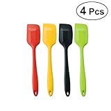BESTONZON 4本のスクレーパー小型耐熱シリコンスパチュラスクラッパーキッチン用具スパチュラ食器洗い機＆オーブンセーフ（ランダムカラー）