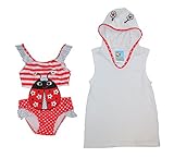 Baby Buns Little Girls ' Lady Bug水着&フード付きカバーアップセット カラー: レッド