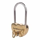 A29 Double Heart Lock with "Lovelock NV" Engraving, Unlacquered Finish [並行輸入品]