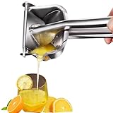 HCTOOL 手動ジューサー レモンしぼり器 小型 果物 手動 フルーツ絞り器 ジューサー レモン絞り 低温調理 ジュース絞り器 業務用 家庭 304ステンレス鋼 ハンドジューサー (22.5*11.5*7 cm 330 ml)