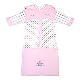 L-LIANG ベビー スリーパー 寝袋 秋冬向け 防寒 着る布団 袖取り外しOK、新生児～6歳頃向け、多機能 ベビー寝具 赤ちゃん 出産祝い ギフト (ピンク)