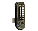 電池のいらない ボタン式 Lockey ﾛｯｷｰ ﾃﾞｼﾞﾀﾙﾛｯｸ 面付ﾗｯﾁ錠 2200BB 真鍮古美