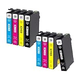 【ASSIST-BOX】エプソン(EPSON)用 IC69 IC4CL69 互換インクカートリッジ 砂時計 インク 4色セット*2 合計8本 対応機種:PX-045A PX-046A PX-047A PX-105 PX-405A PX-435A PX-436A PX-437A PX-505F など 互換インク 大容量 個別包装 残量表示 増量