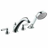 Axor 17455001 Carlton 4-hole Roman Tub Setトリムとレバーハンドル、クローム