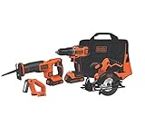 Black & Decker BDCDHP2204KT 20V MAX 1/2 Drill/Driver 4-Tool Combo Kit by BLACK+DECKER