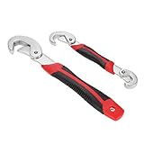 KKmoon レンチセット スナップ＆グリップ ユニバーサルレンチセット 多機能 調節可能 クイックスパナ 修理ツール ゴムグリップ 万能 レンチ 9-32mm 大小2本セット 蛇口取り付け 配管工事