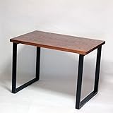 テーブル・デスク 幅100×奥行き65×高さ71cm オーク突板 ブラウン フレーム脚 ブラック アジャスター付