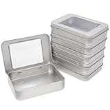 AZNABLE ブリキ缶 小物入れ 蓋付き 缶 小物ケース 缶ケース ミニ 四角 レトロ 6個セット (シルバー)