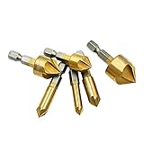 皿角度は82° 6本セット 超硬質チタンコーティング 面取りカッター ハイス鋼 バリ取り5枚刃6mm/8mm/9mm/12mm/16mm/19mm 面取りドリルビット