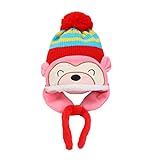 Multifit Kids Cute Cartoon Monkey冬ベルベット帽子幼児用暖かい厚みウールキャップ US サイズ: One Size カラー: レッド