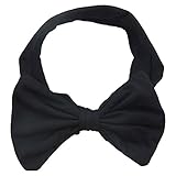 MyMei　ベビー　カチューシャ　ヘアーバンド　ヘッドバンド　大きめリボン　キッズ　赤ちゃん　新生児　女の子　ヘアアクセサリー　髪飾り　記念撮影　 出産祝い　内祝い　お宮参り　誕生日　 (ブラック)