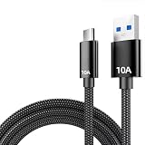 USB Type C ケーブル 10A急速充電 高耐久ナイロン編み ファーウェイmate 40 proの栄光 Note 10 9、Oppo reno他のAndroid USB-Cマシンを適用(ブラック 1m)