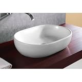 Caracalla Caracalla CA4916-No Hole-637509825294 Upscale Ceramic Porcelain Sink Vessel, White [並行輸入品]