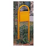 YKK ap製おしゃれ郵便ポスト ポスティモネームプレート付（シール文字）前入・後出 F2型（オレンジ） メールボックス