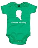 (永遠に待ち続ける。) Forever Waiting, プリント　ベビースーツ - グリーン/白 6-12 ヶ月