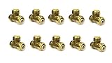 1 / 2 " Sharkbiteスタイルプッシュ継手鉛フリー真鍮T型、10のパック