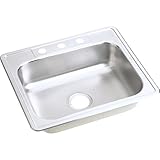 Elkay D125224 Dayton 25-Inch by 22-Inch Stainless Steel Single Bowl Four-Hole Kitchen Sink, Satin Fi