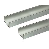 安田 アルミチャンネル 2m 1.0x18x12mm シルバー 2本組