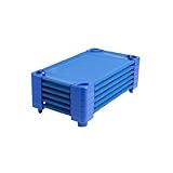 ECR4Kids Stackable Ready-to-Assemble Toddler Kiddie Cots (6 Pack), Blue [並行輸入品]