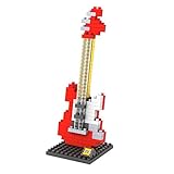 mussokina LozダイヤモンドMini Nanoブロックレッドエレキギター音楽楽器互換Nanoブロック親子ゲームブロック子供の教育玩具
