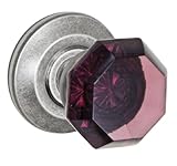 Fusion Hardware V-18-Z2-0-ATP Elite Collection Victorian Violet Glass Privacy Knob with Cambridge Ro