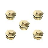 F Fityle 　真ちゅう　スプレーノズル　1/2インチ　ガーデニング用水　バルコニーパティオ冷却　５個セット