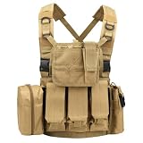 [Giyomi] サバゲーチェストリグ ミリタリー Molleシステム対応 アーマーベスト タクティカル ベスト タン（泥色）